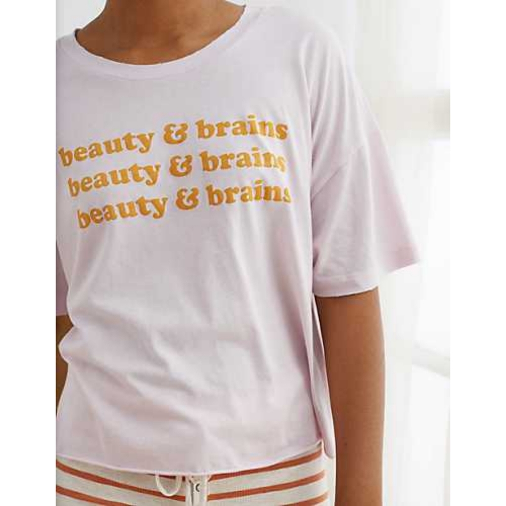 Aerie distressed boyfriend cropped t-shirt
